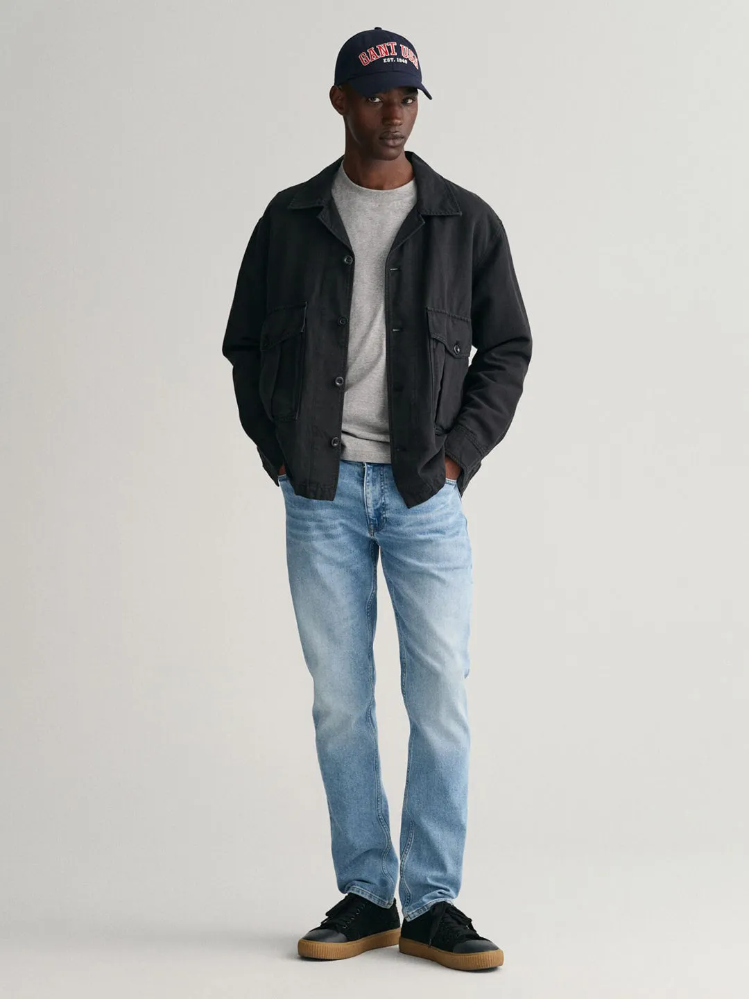 Gant Men Blue Washed Slim Fit Mid-Rise Jeans