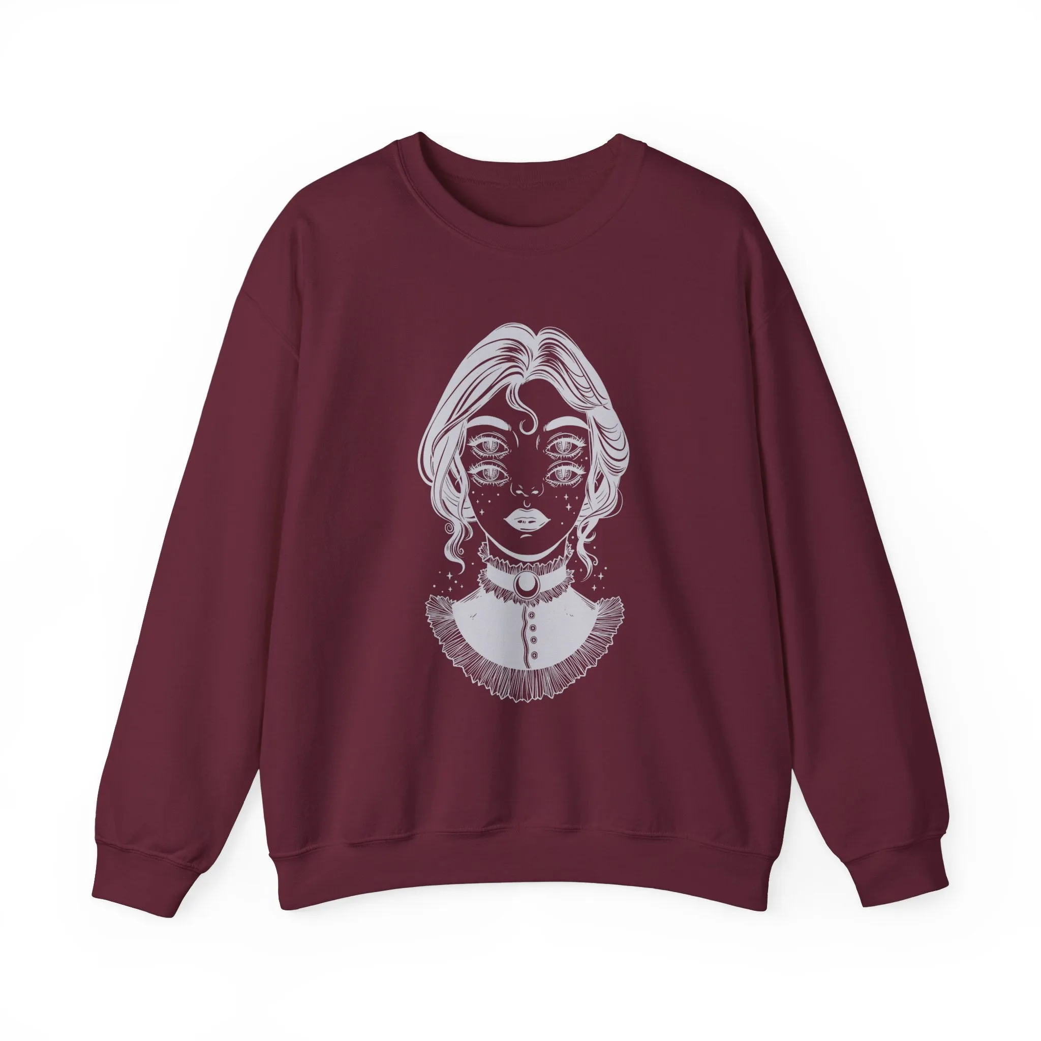 Ghostly Woman Unisex Heavy Blend™ Crewneck Sweatshirt