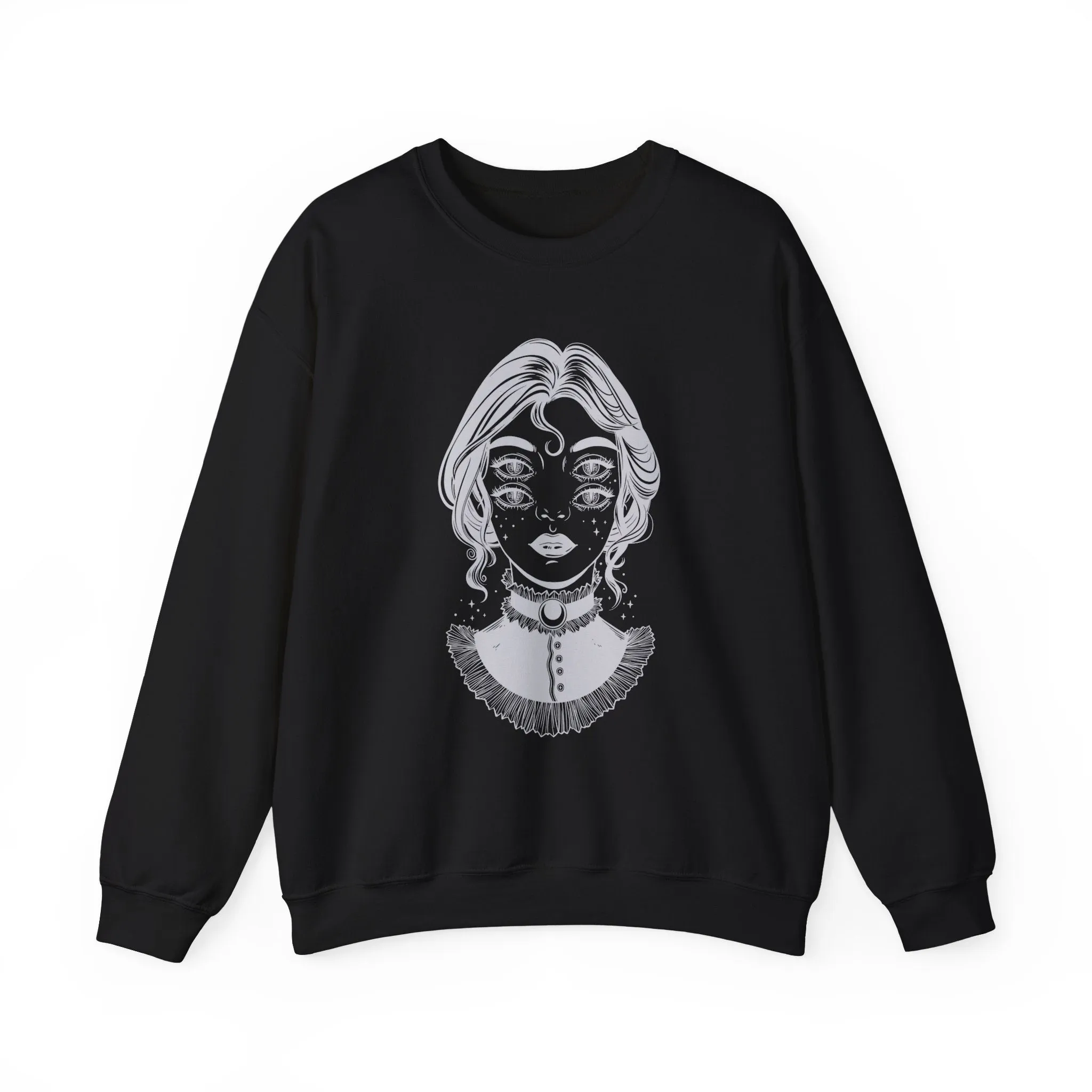 Ghostly Woman Unisex Heavy Blend™ Crewneck Sweatshirt
