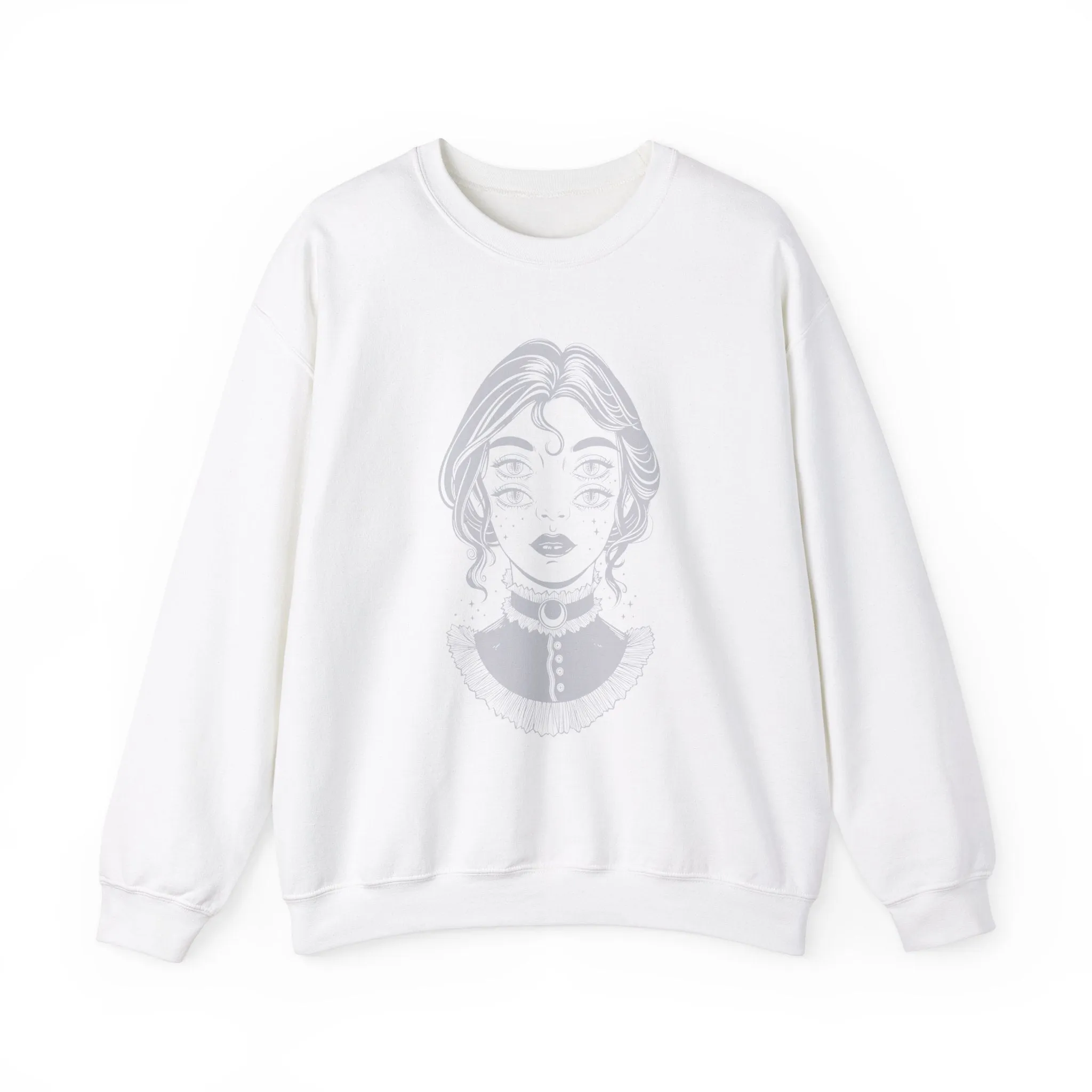Ghostly Woman Unisex Heavy Blend™ Crewneck Sweatshirt