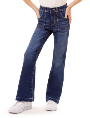Girls Patch Pocket Flare Jeans
