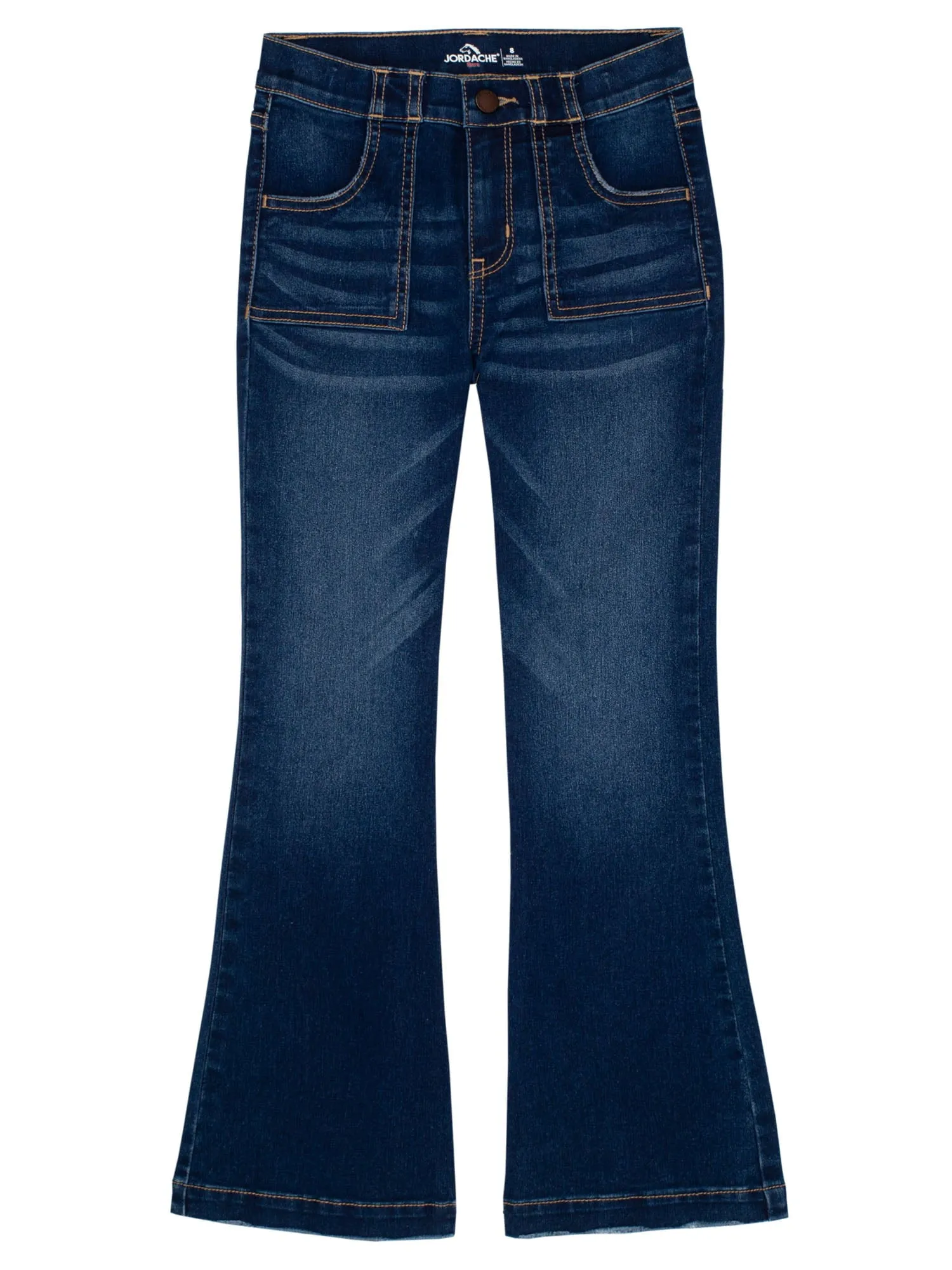 Girls Patch Pocket Flare Jeans
