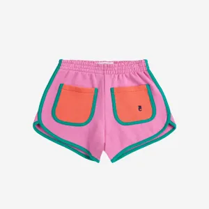 Girls Pink Color Block Shorts
