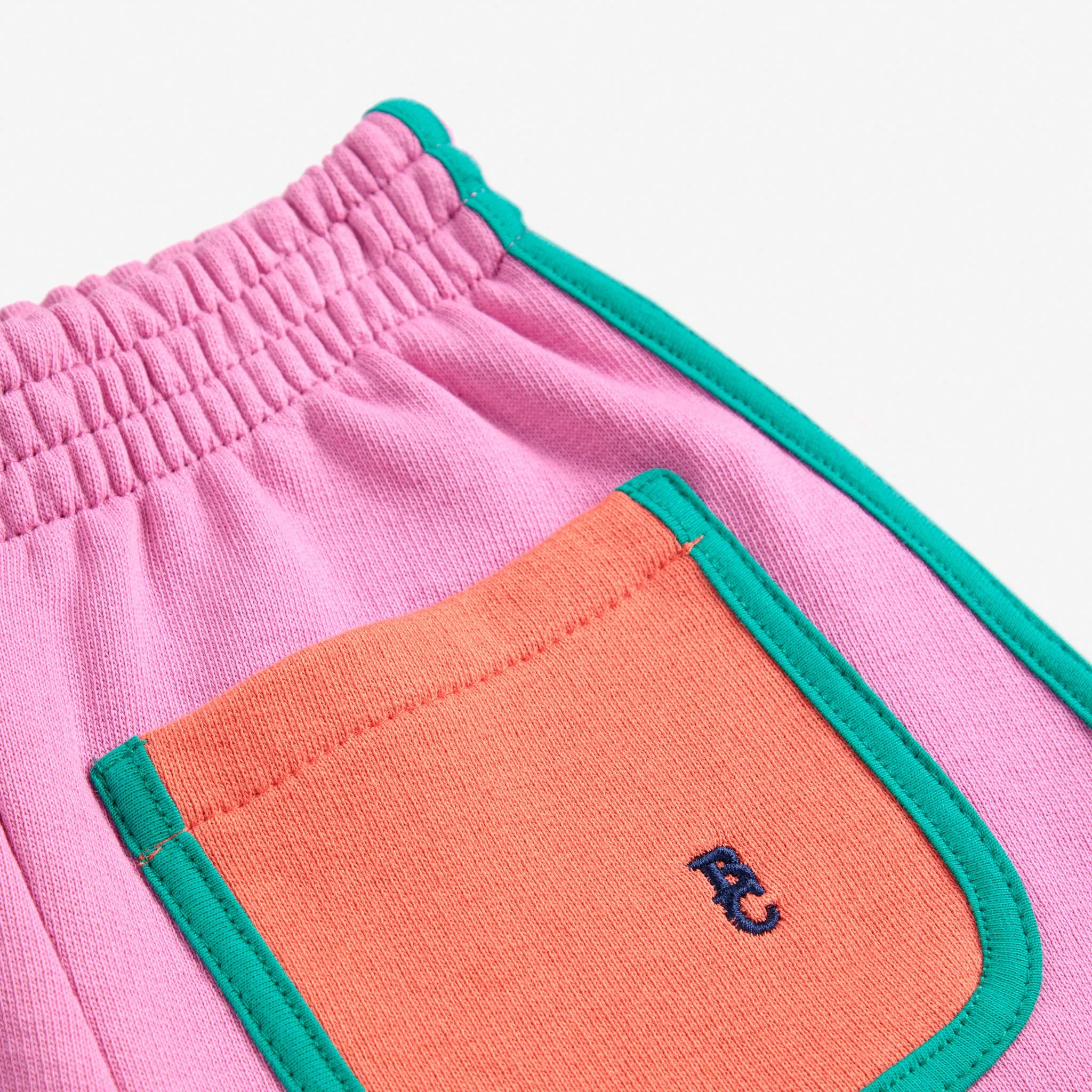 Girls Pink Color Block Shorts