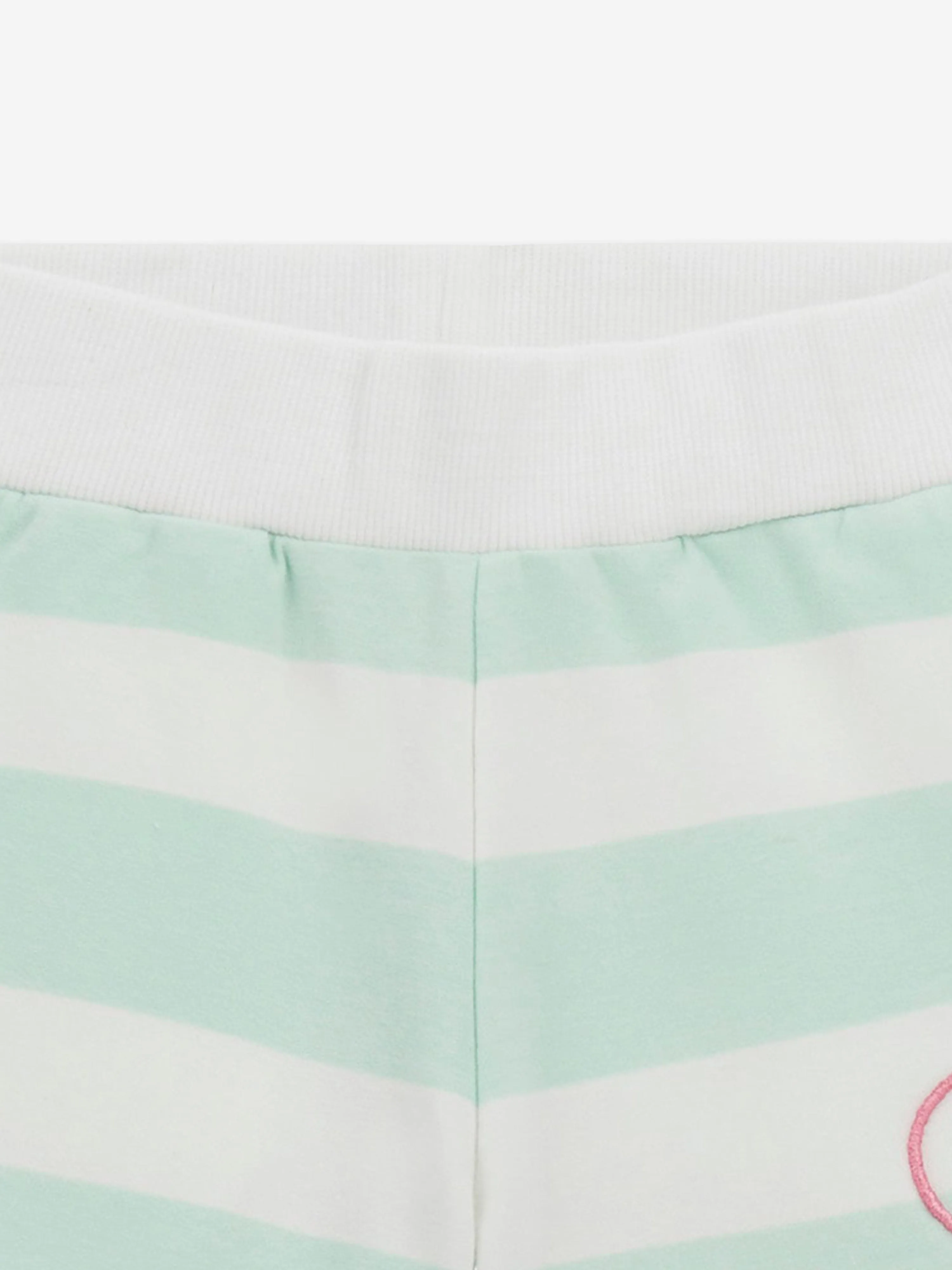 Girls Striped Active Shorts in Green