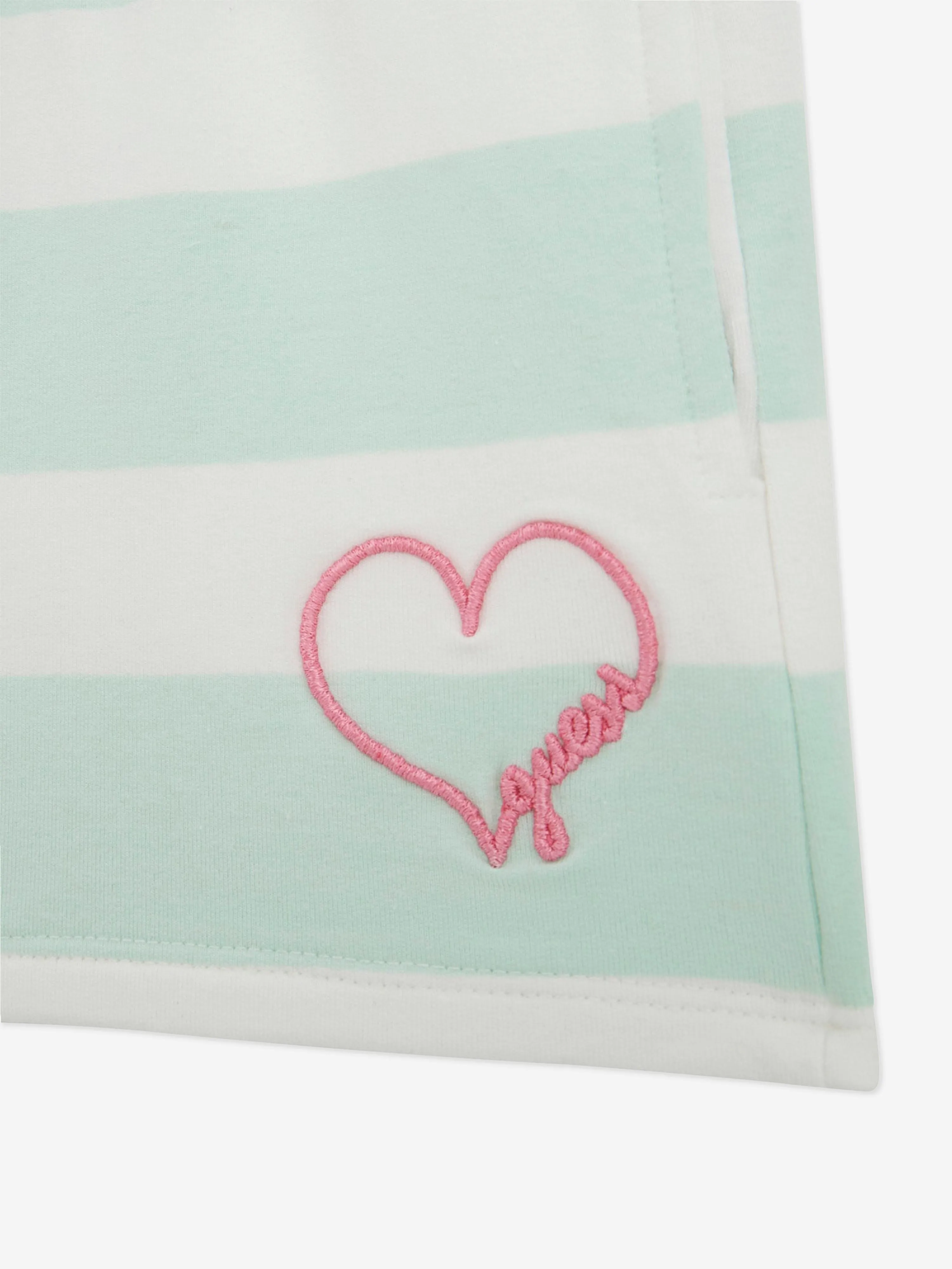Girls Striped Active Shorts in Green