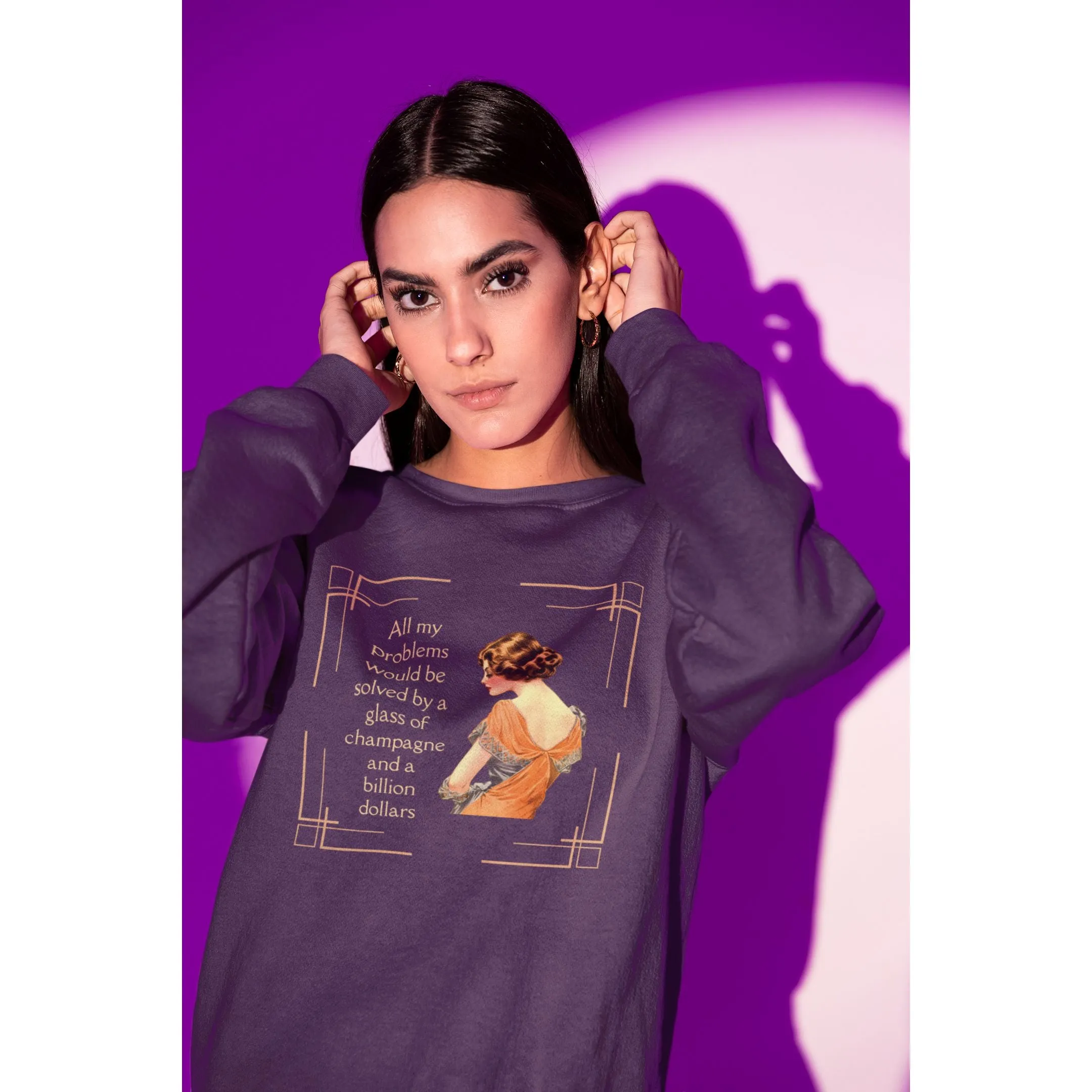 Glass of Champagne and a Billion Dollars Unisex Heavy Blend™ Crewneck Sweatshirt