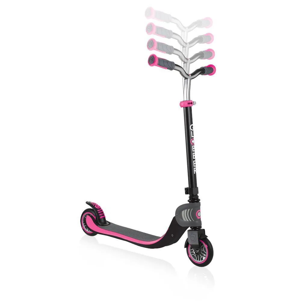 Globber Flow 125 Foldable 2-Wheels Kick Scooter – Black/Pink
