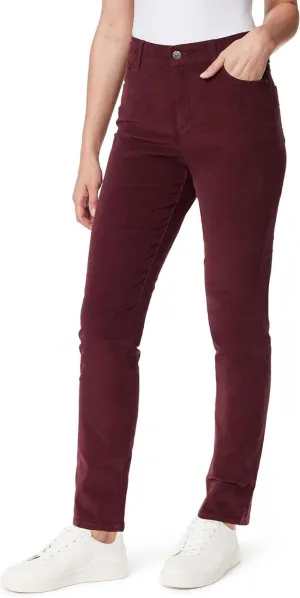 Gloria Vanderbilt Amanda Corduroy Slim High Rise Pant Huckleberry Purple 8