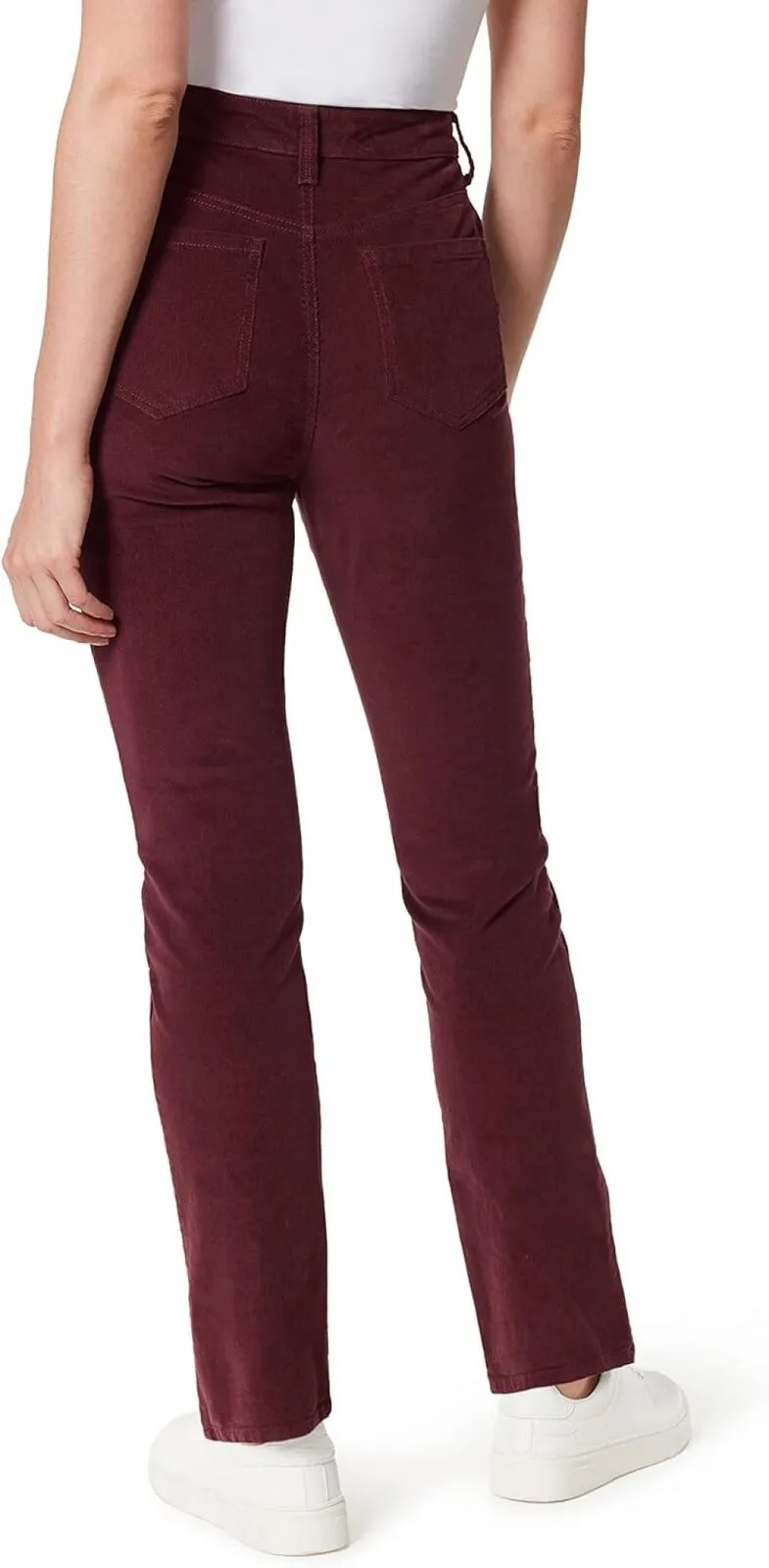 Gloria Vanderbilt Amanda Corduroy Slim High Rise Pant Huckleberry Purple 8