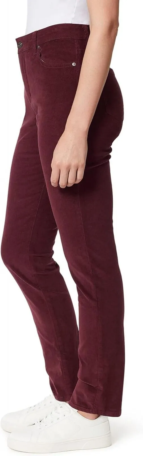 Gloria Vanderbilt Amanda Corduroy Slim High Rise Pant Huckleberry Purple 8