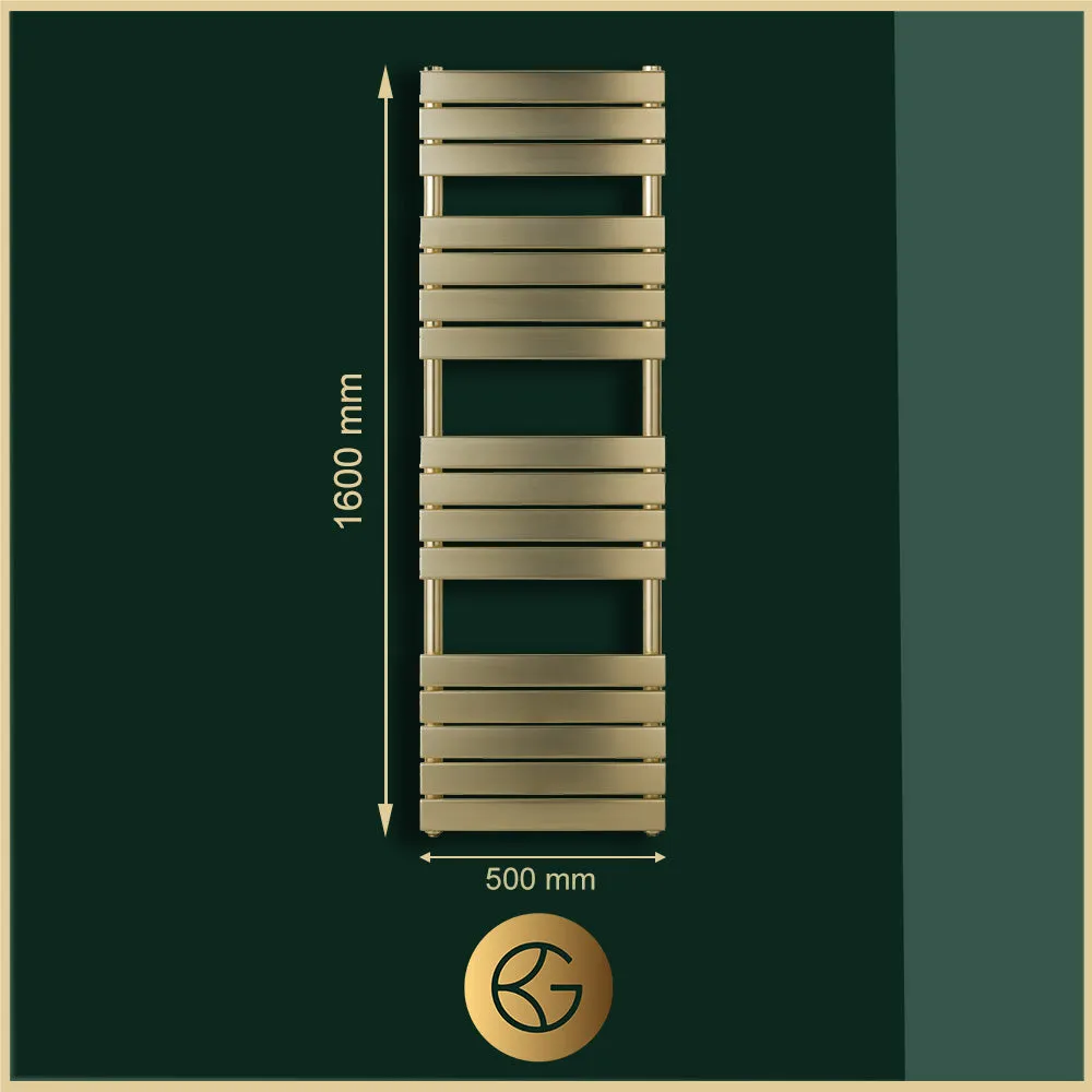 Gold Bathroom Radiator 1600mm x 500mm – Brushed Brass Finish