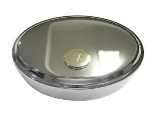 Gold Toned Etched Oval Letter V Monogram Oval Trinket Jewelry Box
