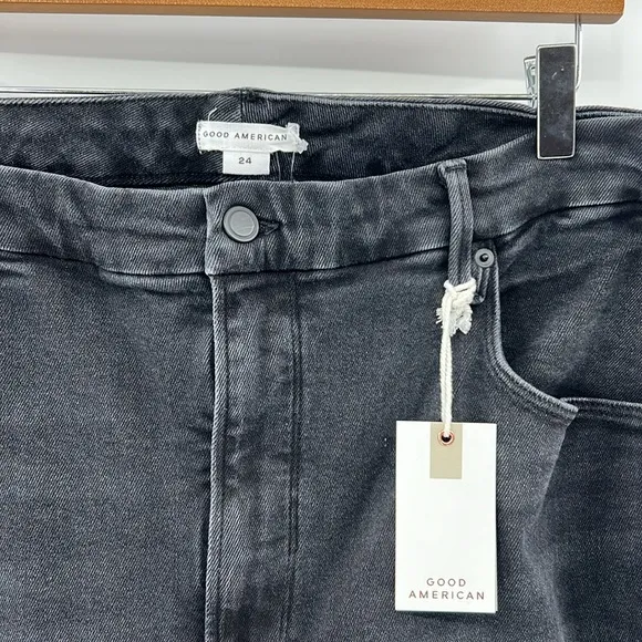 Good American Women's Good Classic Boot Jeans - Black162 - 24 Plus - NWT
