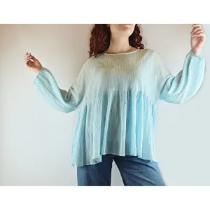 Gorman blue cotton oversize long sleeve top size 10
