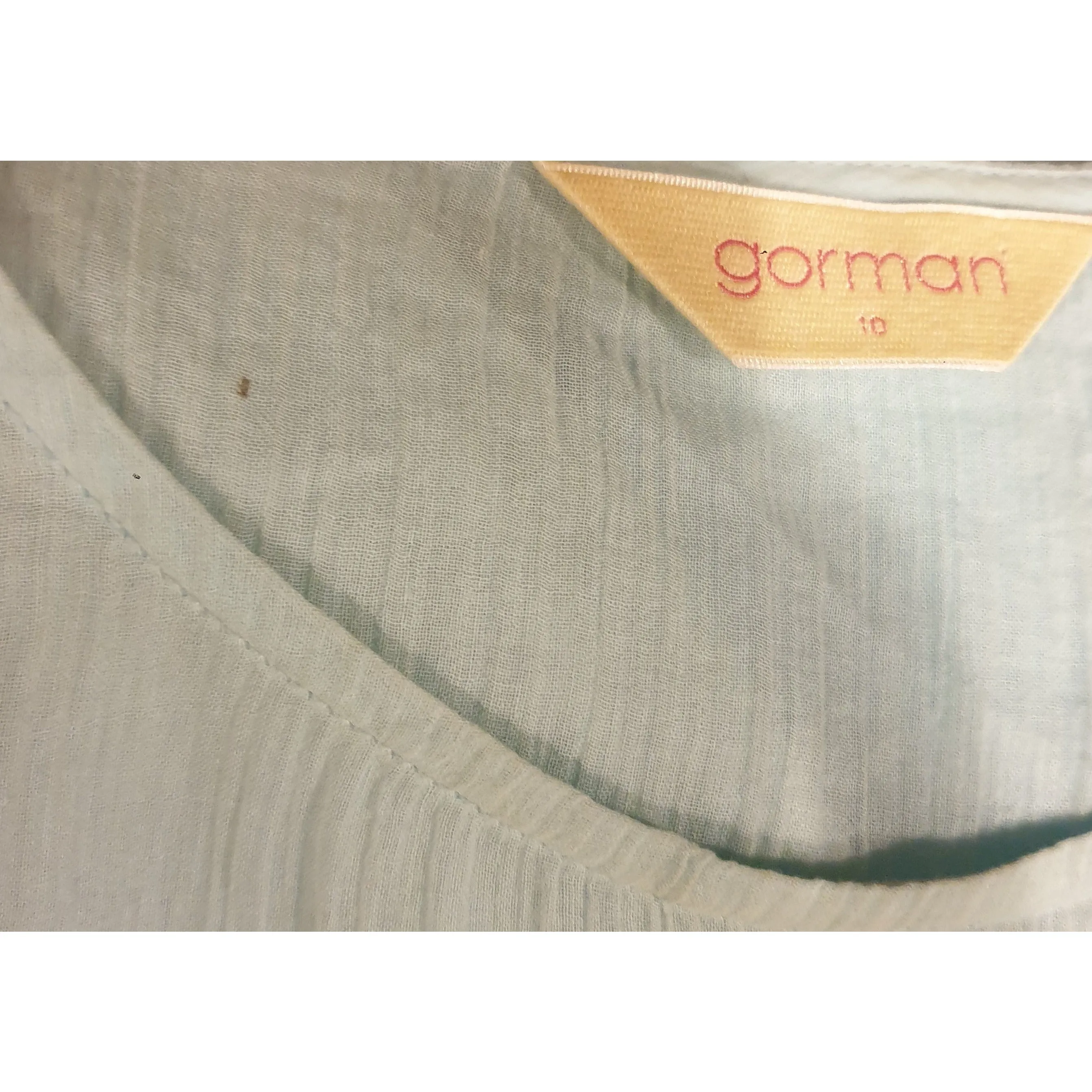 Gorman blue cotton oversize long sleeve top size 10