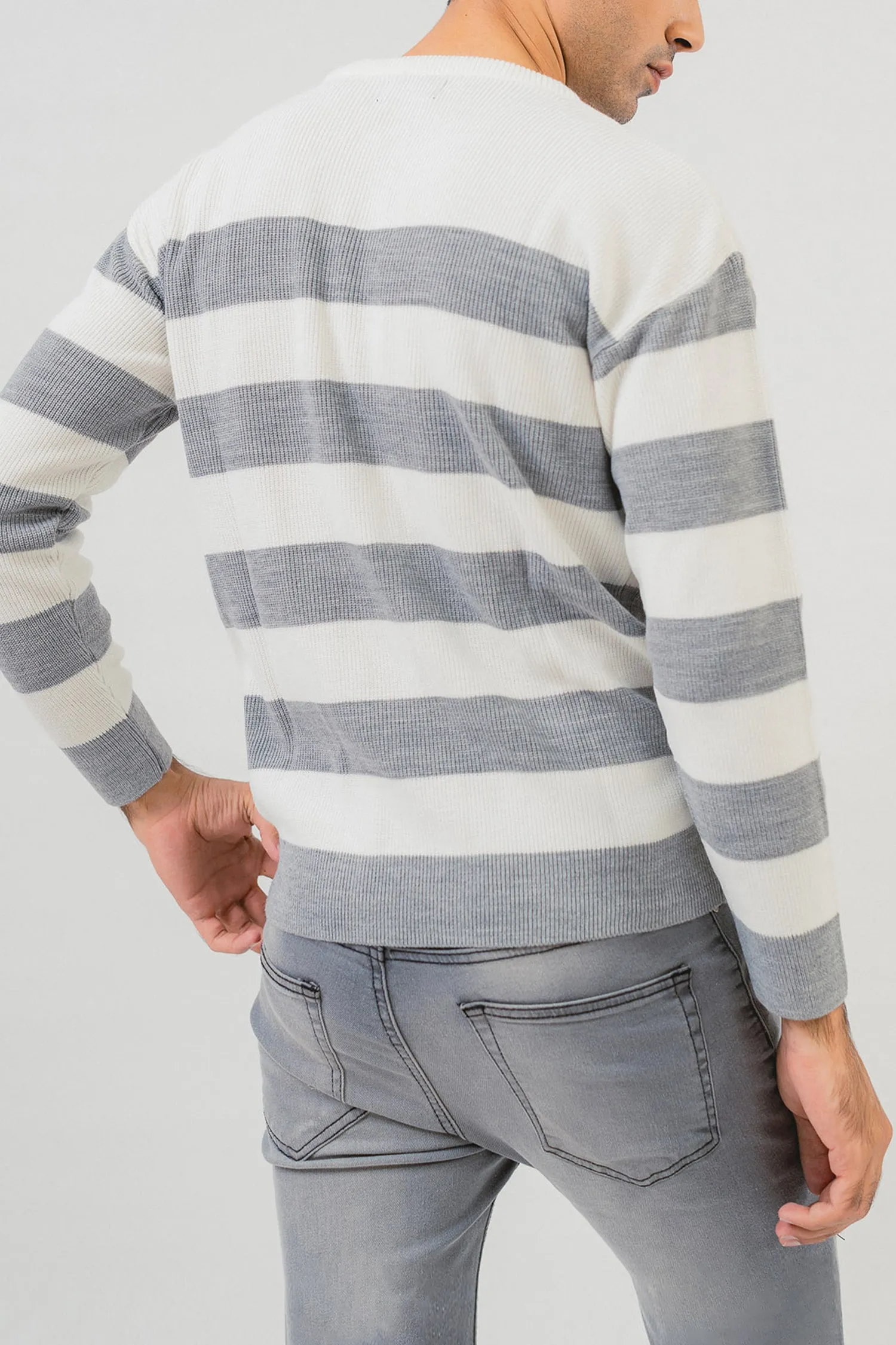 Grey Stripe Sweater