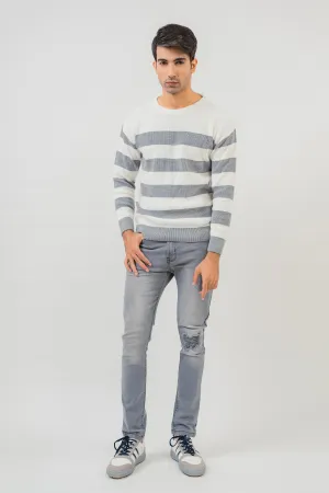 Grey Stripe Sweater