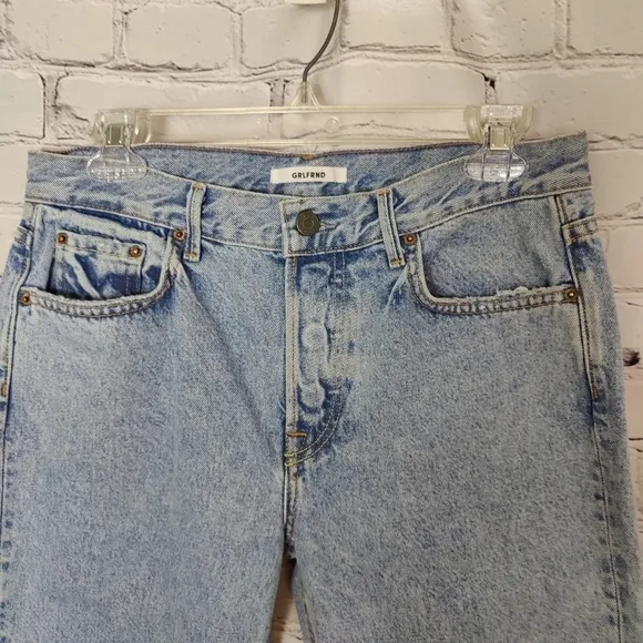 Grlfrnd Jeans Tatum High Rise Straight Step Fray Size 28