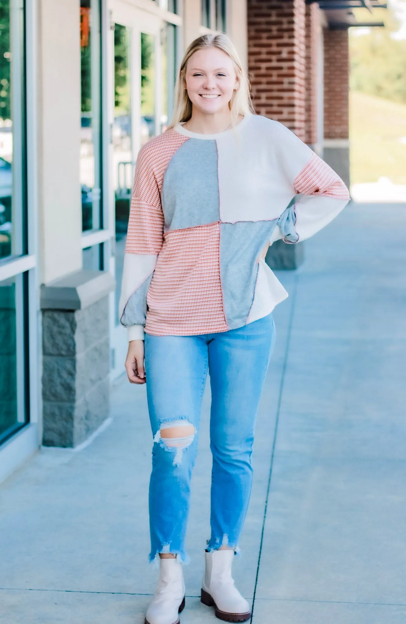 Growing Older Color Block Sweater