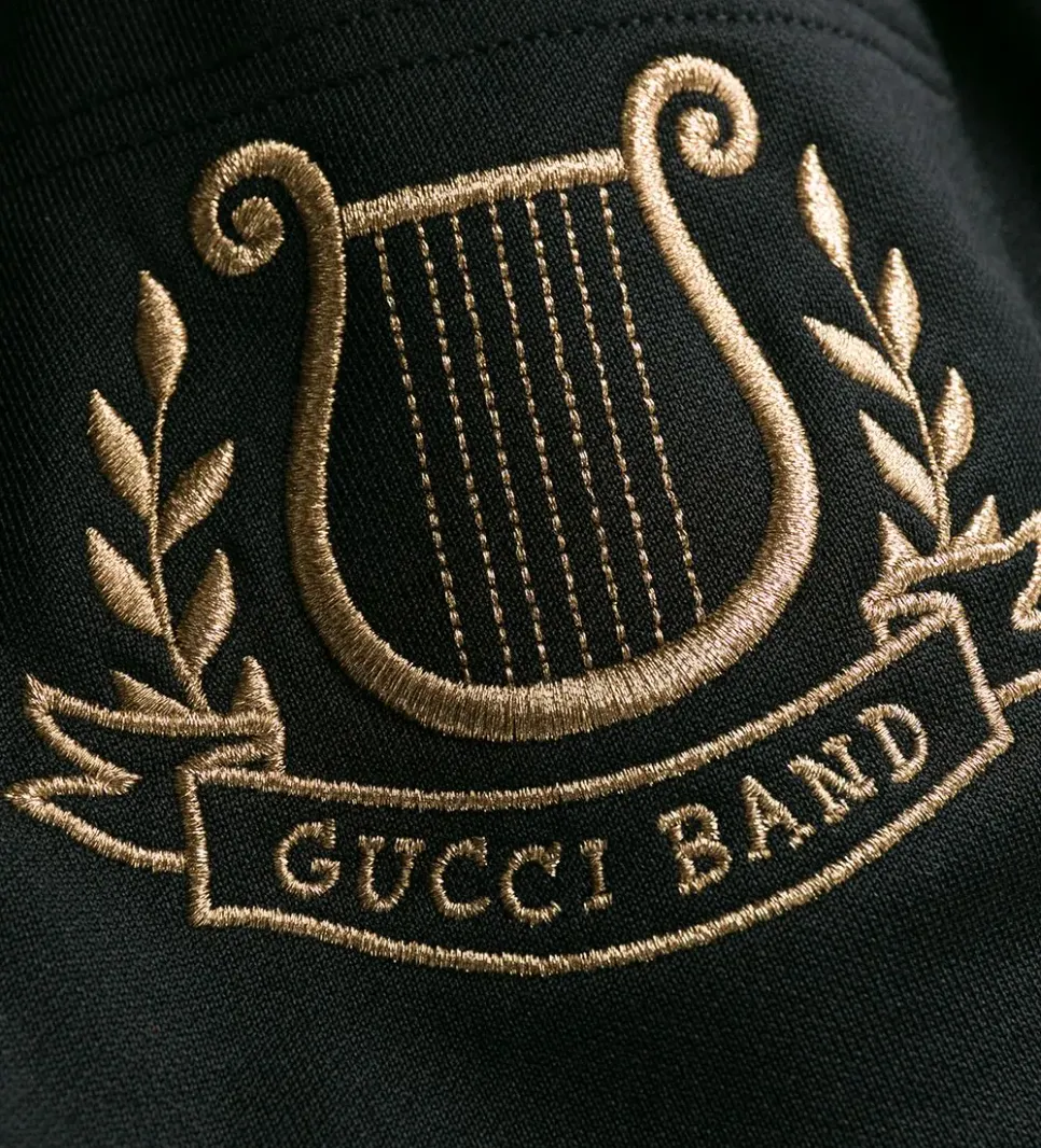 Gucci Side Stripe Track Shorts with Lyre in Black