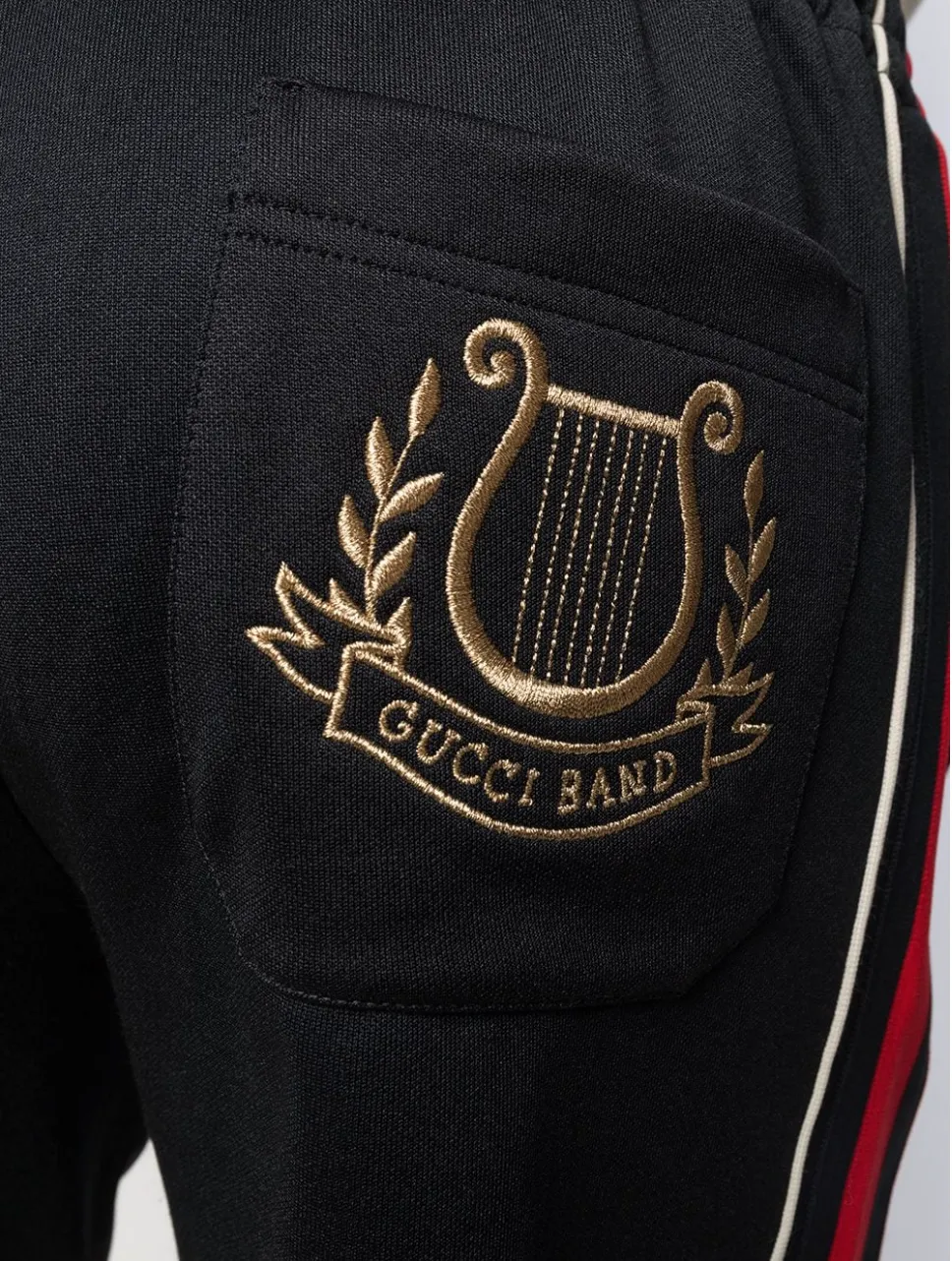 Gucci Side Stripe Track Shorts with Lyre in Black