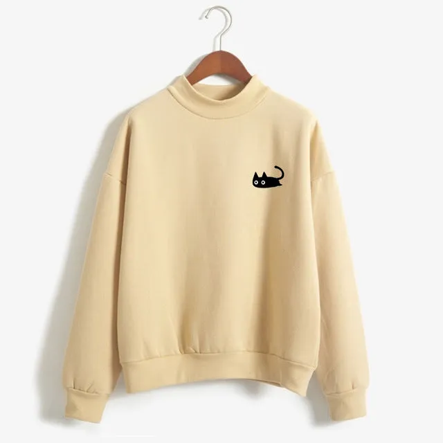 Harajuku Kawaii Black Cat Sweatshirts