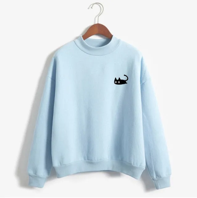 Harajuku Kawaii Black Cat Sweatshirts