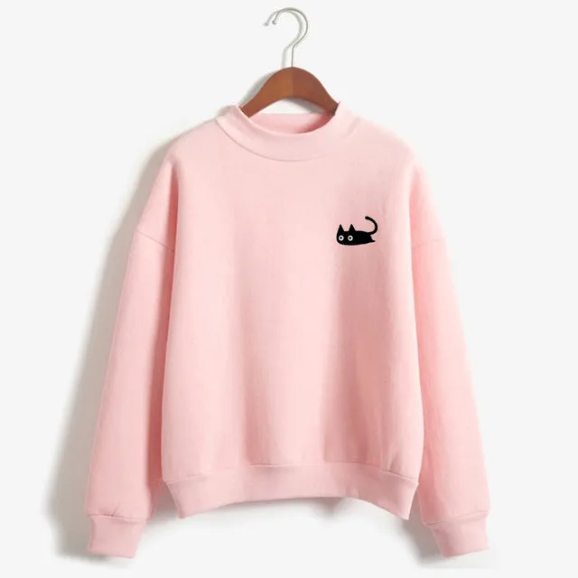 Harajuku Kawaii Black Cat Sweatshirts