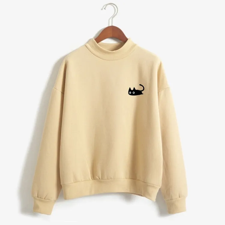 Harajuku Kawaii Black Cat Sweatshirts