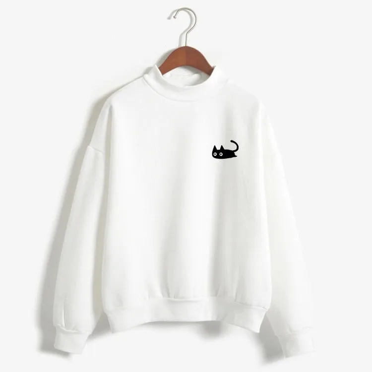 Harajuku Kawaii Black Cat Sweatshirts