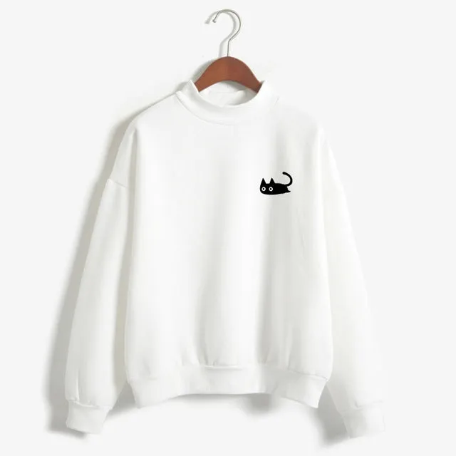 Harajuku Kawaii Black Cat Sweatshirts