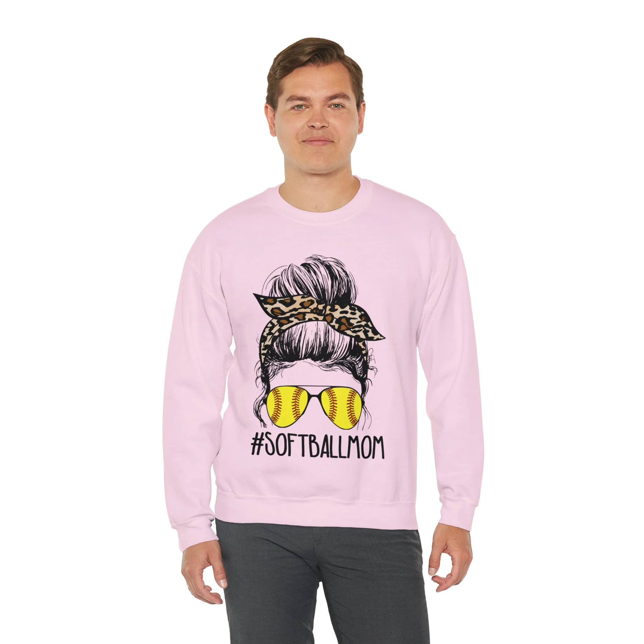 Hazel Blues® |  Softball Mom Leopard Graphic Sweatshirt