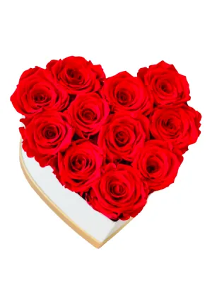 Heart Shaped Box with Red Roses