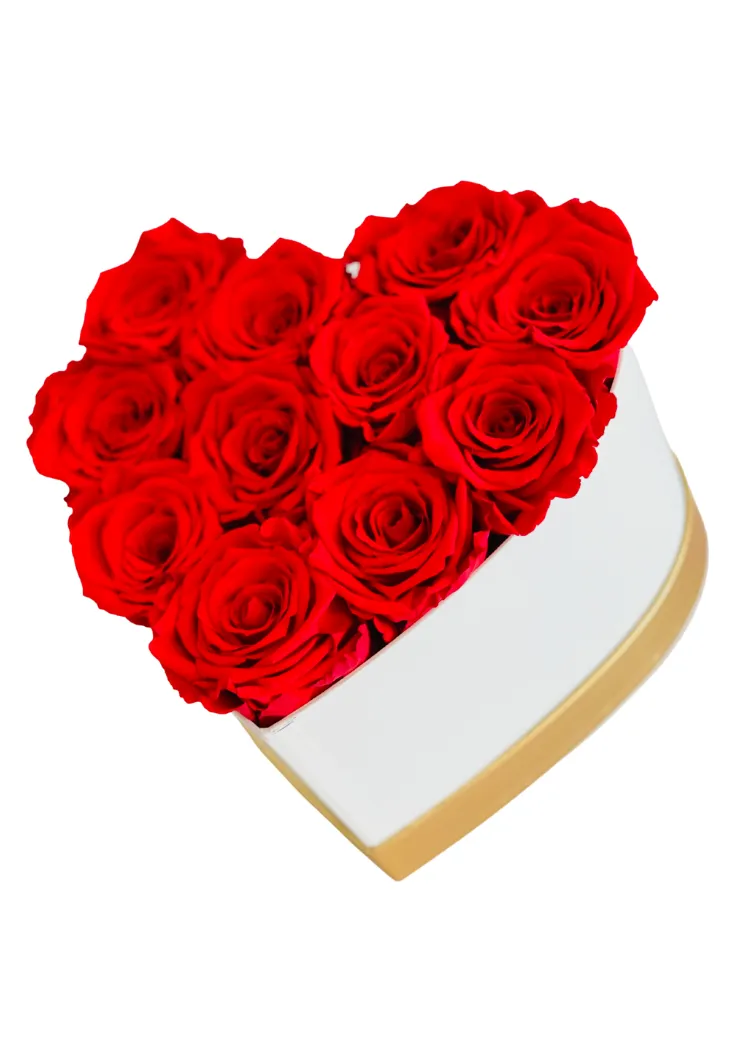 Heart Shaped Box with Red Roses