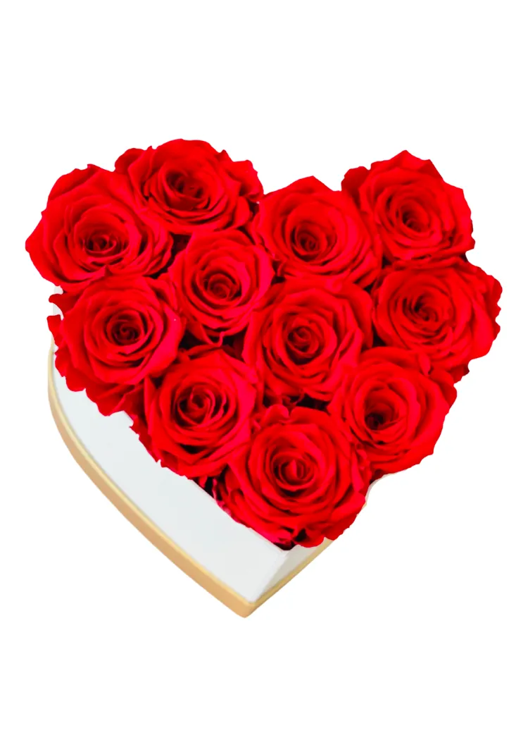 Heart Shaped Box with Red Roses
