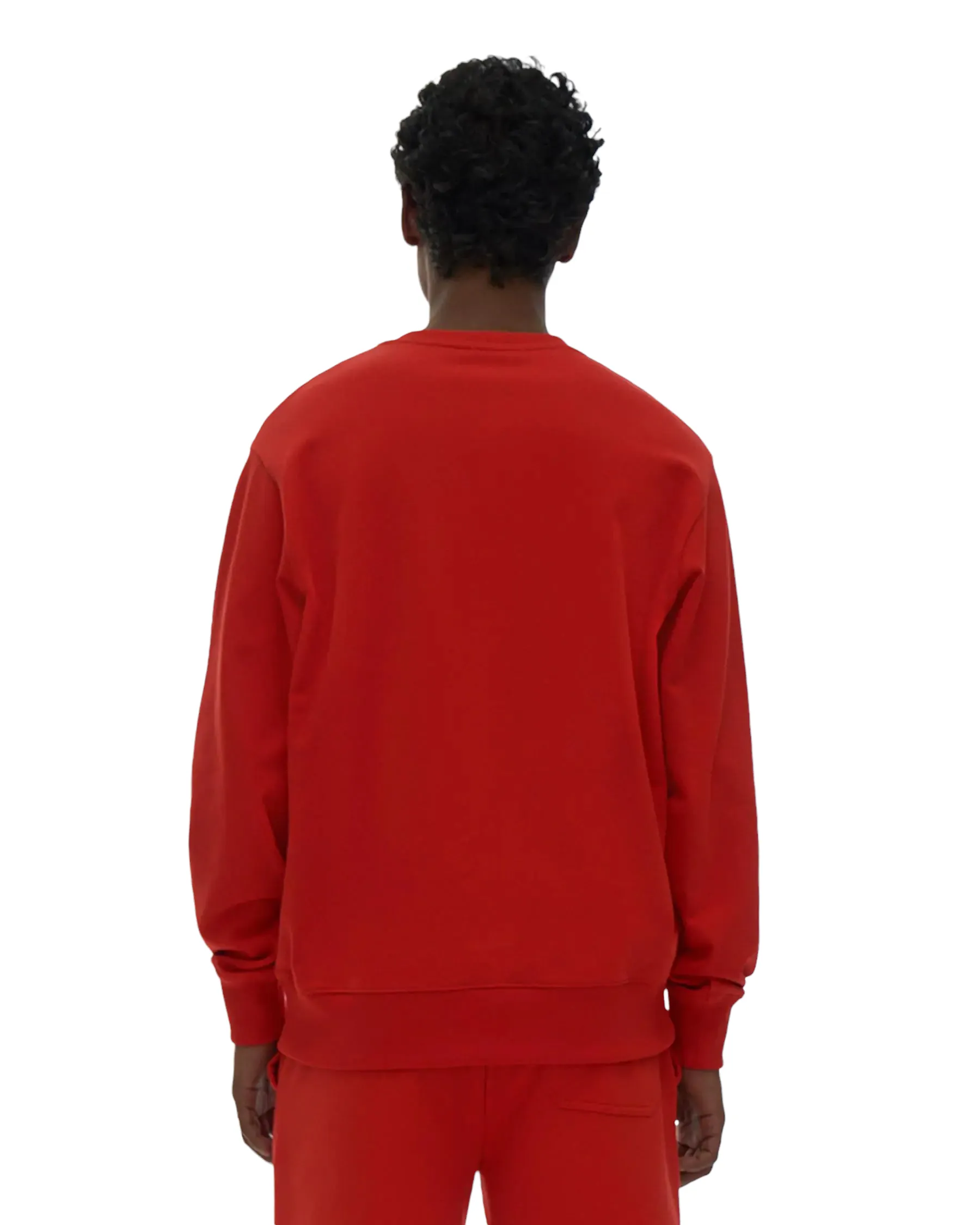 HELUT LANG BADGE CREWNECK FIERY RED