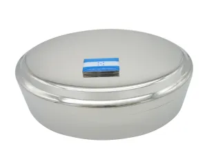 Honduras Flag Pendant Oval Trinket Jewelry Box