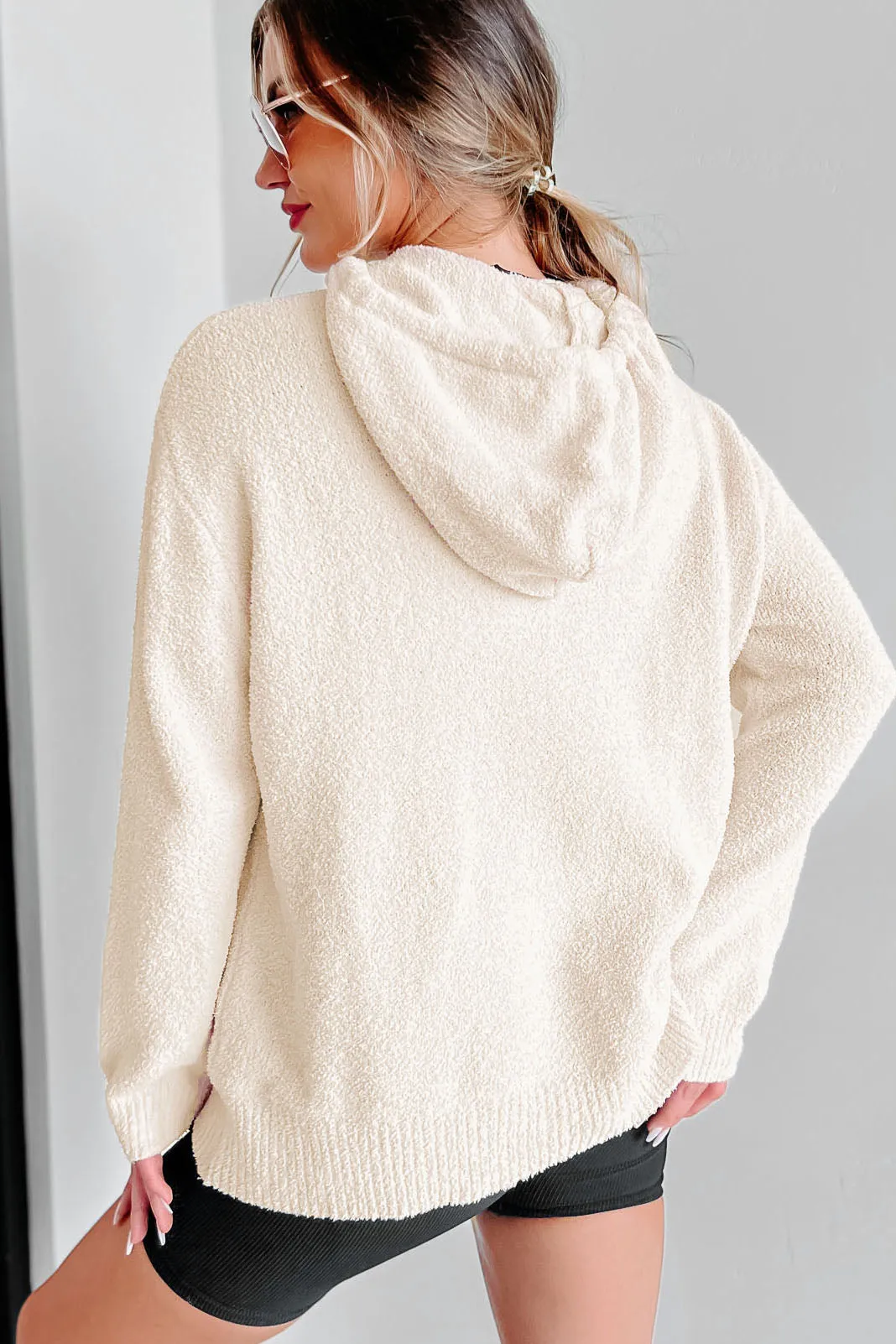 Ignore The Routine Fuzzy Hooded Sweater (Cream)
