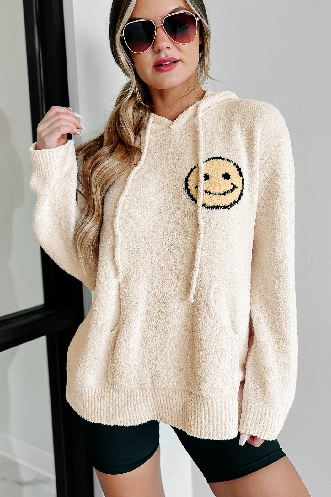 Ignore The Routine Fuzzy Hooded Sweater (Cream)