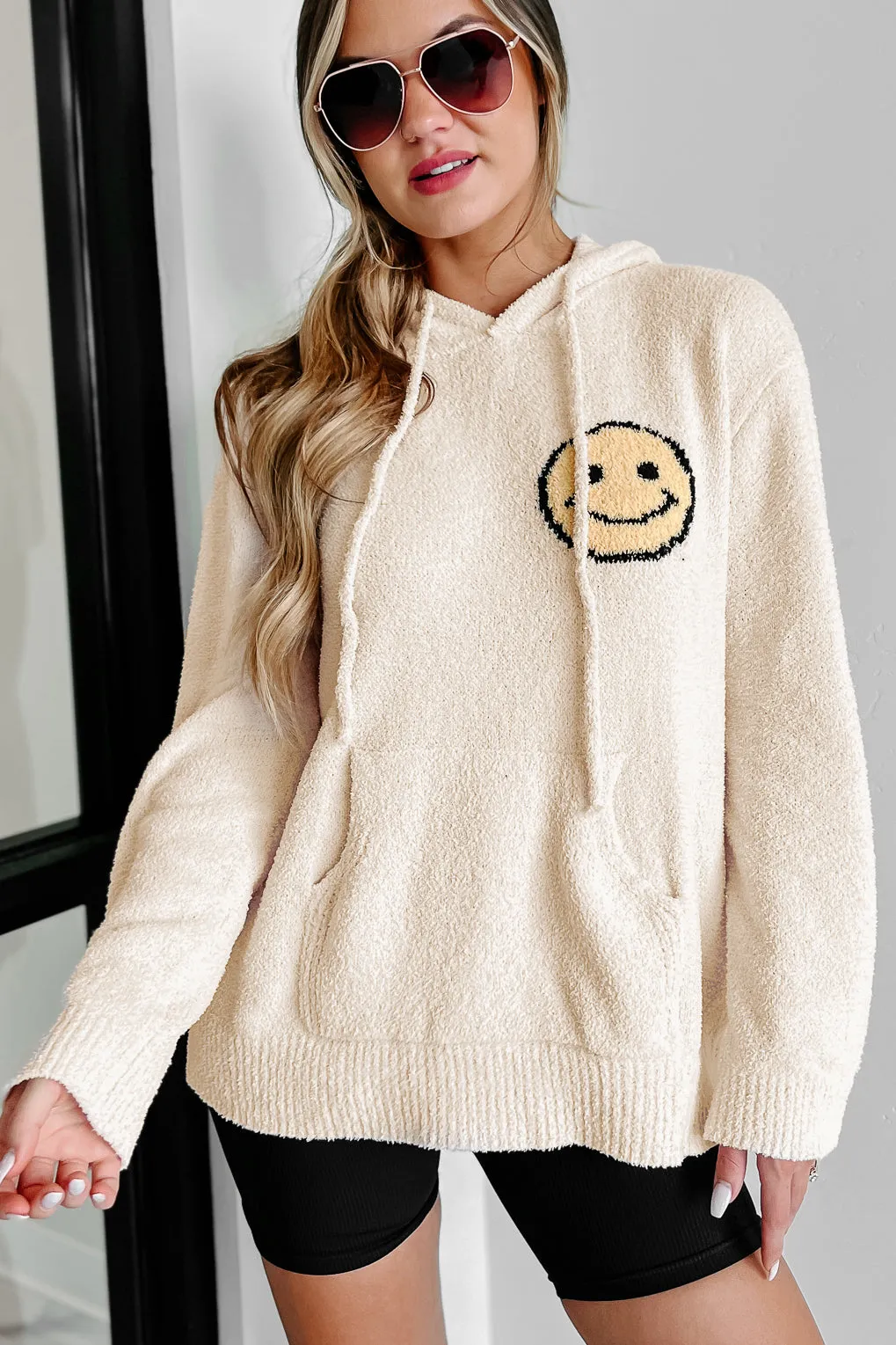 Ignore The Routine Fuzzy Hooded Sweater (Cream)