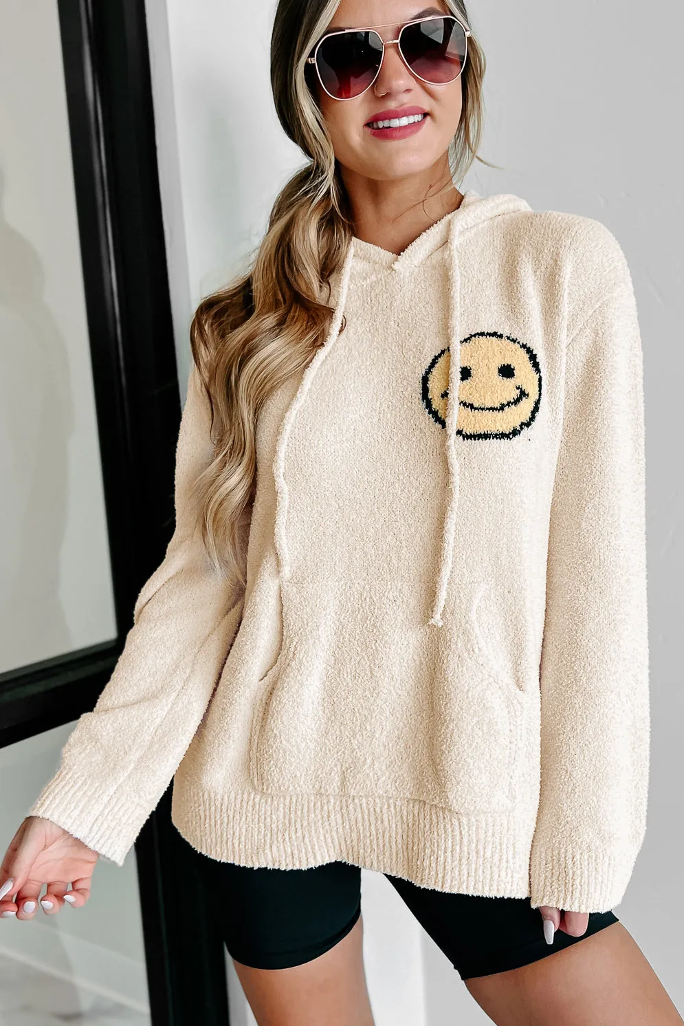 Ignore The Routine Fuzzy Hooded Sweater (Cream)