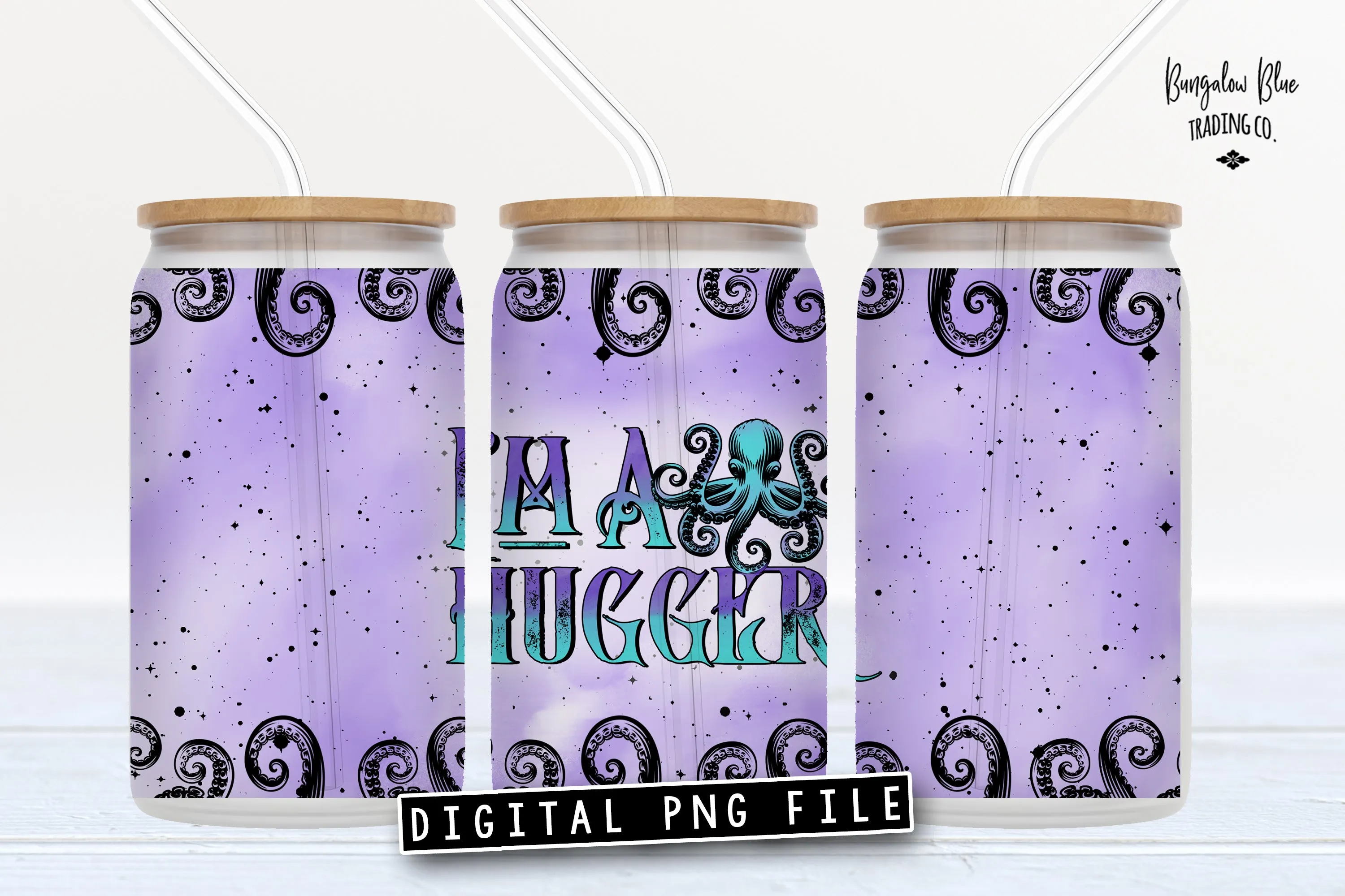 I'm A Hugger Glass Can Tumbler Wrap Digital Download