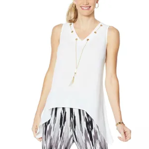 IMAN Women's Plus Size City Chic Sleeveless Necklace Top