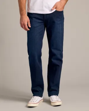 Indigo Rinse Straight Authentic Denim Jeans
