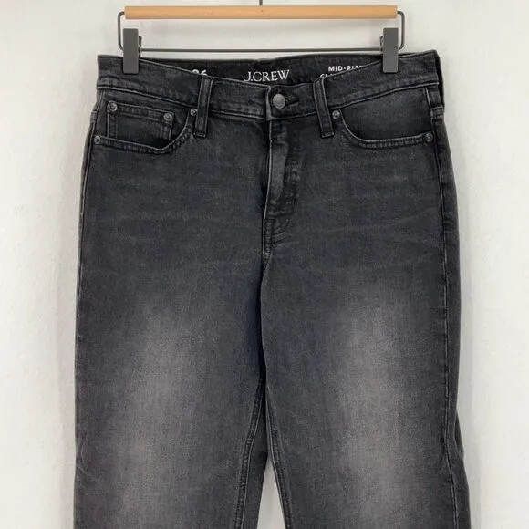 J. Crew Black Denim Mid Rise 90s Classic Straight Jeans Size 26