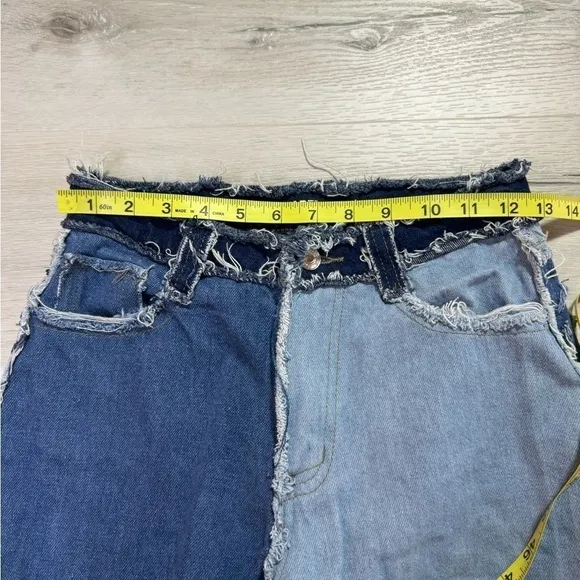 Jaded Jeans London Raw Edge Patchwork Boyfriend Fit Denim Jeans, Size 24