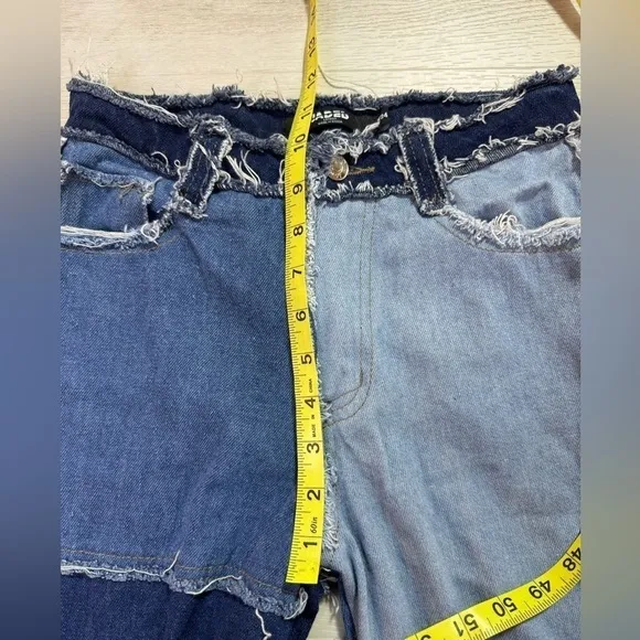 Jaded Jeans London Raw Edge Patchwork Boyfriend Fit Denim Jeans, Size 24