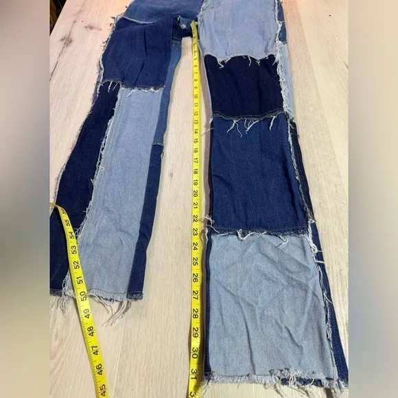 Jaded Jeans London Raw Edge Patchwork Boyfriend Fit Denim Jeans, Size 24