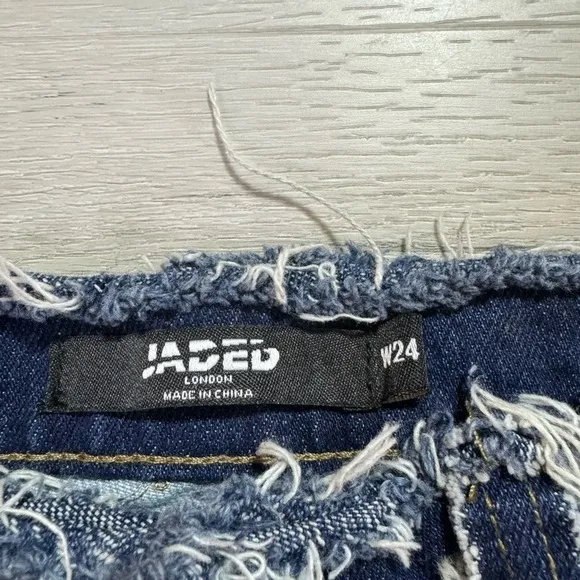 Jaded Jeans London Raw Edge Patchwork Boyfriend Fit Denim Jeans, Size 24